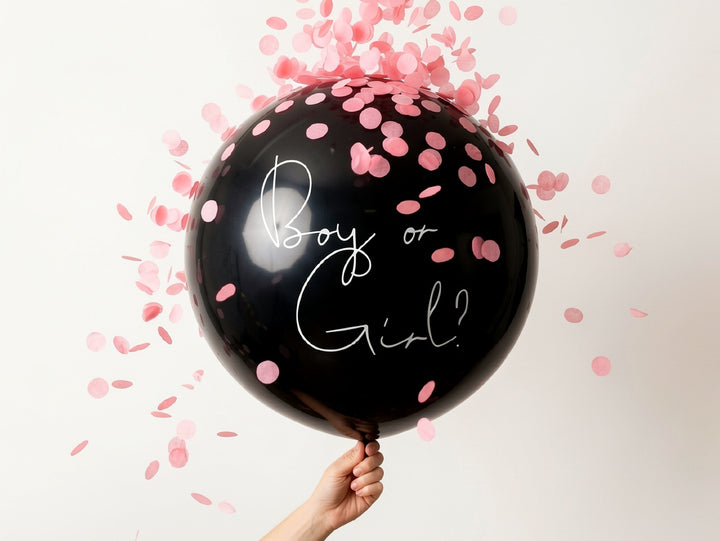 Balão Revelação de Género Menina — 1 Metro de Surpresa, Emoção e Confetis Rosa 🎀