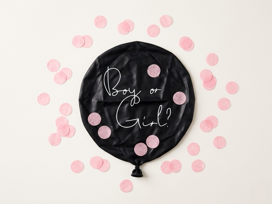 Balão Revelação de Género Menina — 1 Metro de Surpresa, Emoção e Confetis Rosa 🎀