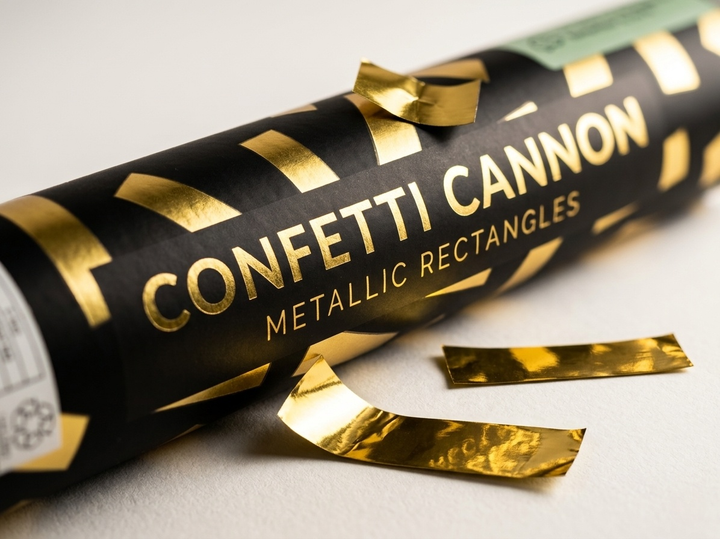 Canhão de Confetis Dourado 28 cm — Glamour Instantâneo em Cada Disparo