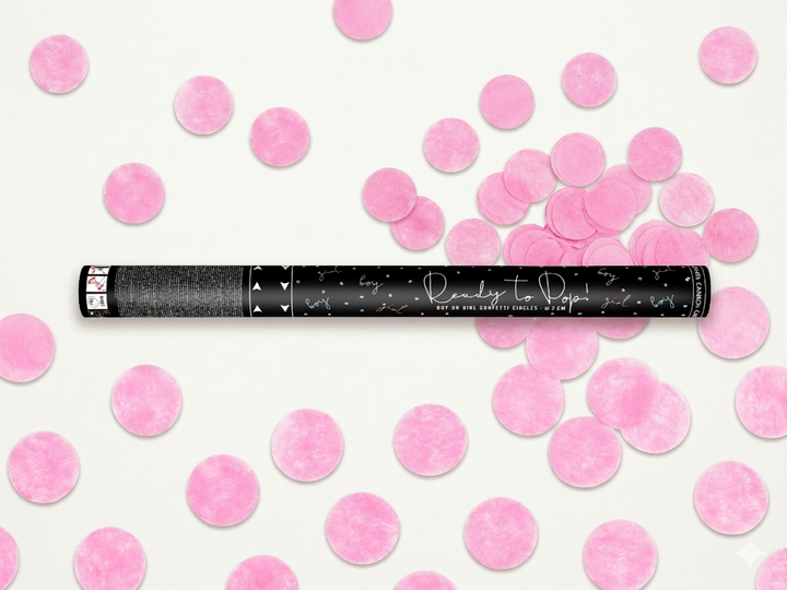 Canhão de Confetis Chá Revelação "Ready to Pop" Rosa — É Menina! 🎀